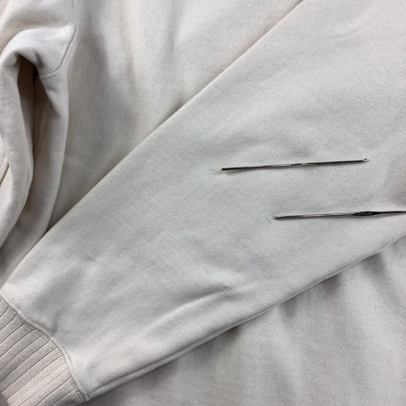 Club room Mens sweatshirt crew neck XL off white shawl knit collar elbow patch - Picture 10 of 12